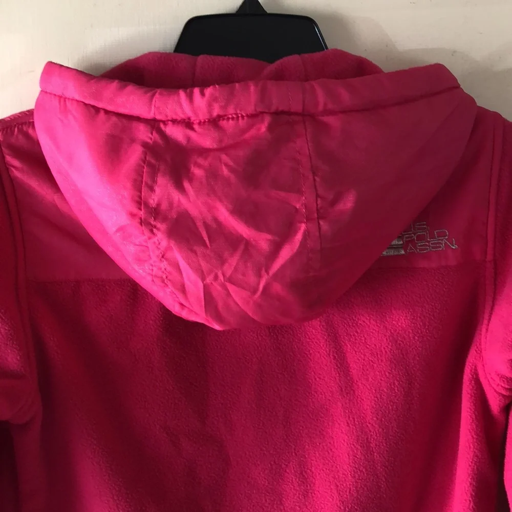 U.S. Polo Assoc. Girl’s Pink Plush Zip Hooded Jacket Pockets Arm Patches M
